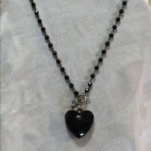 ❤️  Cookie Lee 3D black heart necklace